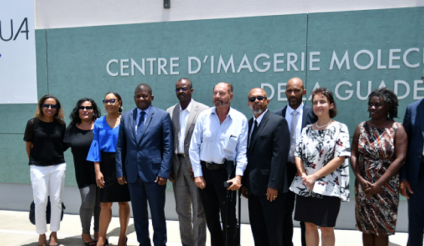 Inauguration du Centre d’imagerie moléculaire de Guadeloupe (Cimgua) à Providence Abymes le 18 juin 2018 en présence des élus et des responsables du centre.