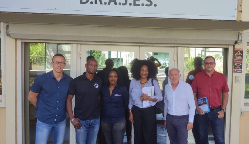 27 février 2024, préparation du passage de la flamme olympique, temps d’échanges sur le club des olympiens et paralympiens de Guadeloupe avec Laura Flessel à la Drajes. Photo : Drajes Guadeloupe