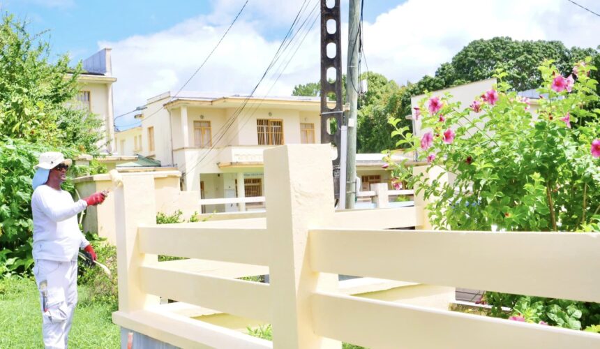 « Lamentin fait peau neuve ! » se réjouit la municipalité ce 25 mars qui annonce 158000€ de travaux de peinture au bourg pour des batîments publicsz et privés. Photo : FB : Ville Lamentin Guadeloupe