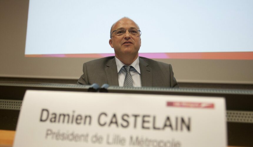 Damien Castelain président de la communauté urbaine de Lille. Photo : Baziz Chibane / Sipa / 1404181456
