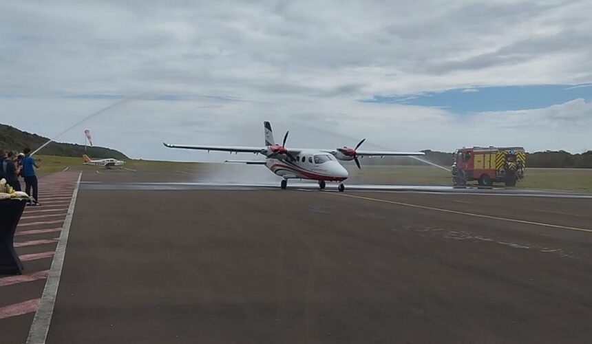 Jeudi 20 février 2025 Vol inaugural Pointe-à-Pitre Marie-Galante pour la compagnie Air inter îles. Photo : DR