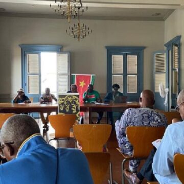 Mercredi 30 avril, conférence de presse des organisations indépendantistes et anticolonialistes de Guadeloupe qui demandent des réparations « matérielles et financières » aux descendants des propriétaires d'esclaves. Photo : DR