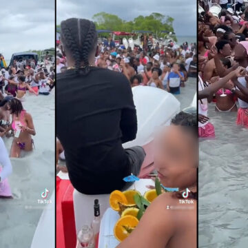 Illustration d'une boat party en Guadeloupe, avril 2022. Photo : Capture écran Twitter DR