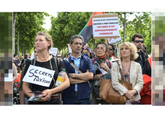 Photo d’archive : Dixième marche contre Monsanto-Bayer, les pesticides et l’agrochimie, le 21 mai 2022 Place de la République a Paris. Crédit : Isa Harsin / Sipa