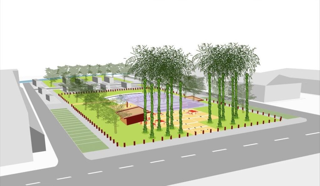 Vue générale du projet d'aménagement "Les pergolas de Petit-Pérou" aux Abymes. Photo : Cap excellence