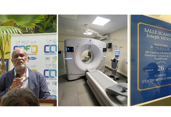 Le Dr Jean-Claude Pitat inaugure le premier scanner du centre médico-social Joseph-Pitat le 26 septembre 2025 à Basse-Terre. Photo : Olivier Nicolas
