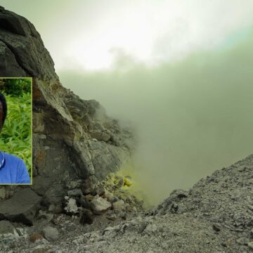 Photomontage Henry Joseph / La Soufrière – Guadeloupe Photo: Witt BNP Sipa