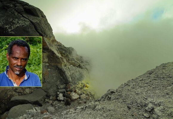 Photomontage Henry Joseph / La Soufrière – Guadeloupe Photo: Witt BNP Sipa