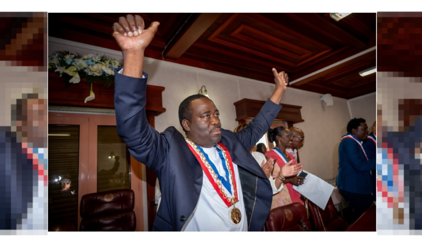 Michel Mado lors de son investiture en qualité de maire de Baie-Mahault dimanche 29 mars 2026. Photo : Ville de Baie-Mahault